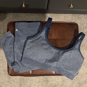 Vitality Blue Seamless Sports Bra and Leggings Set